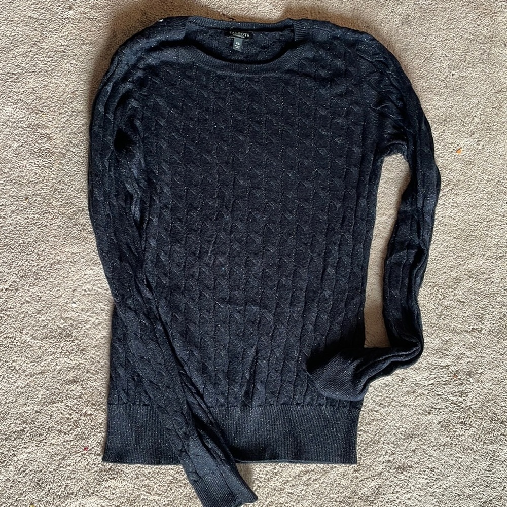 Talbots black sparkly sweater